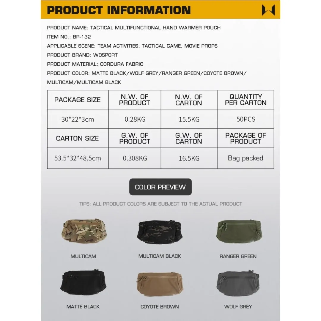 WST Multifunctional Hand Warmer with Pocket (Fanny Pack) - Ranger Green