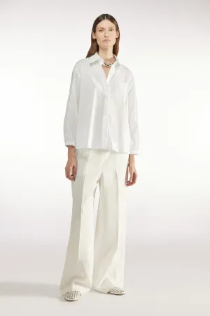 ZAHIRA COTTON BLEND BLOUSE - WHITE