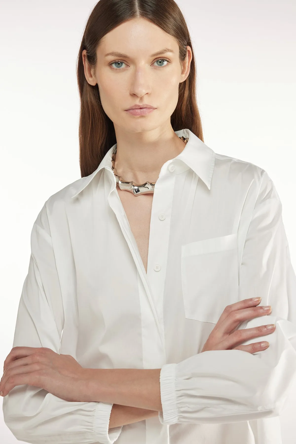 ZAHIRA COTTON BLEND BLOUSE - WHITE